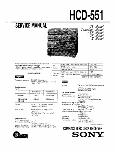 SONY HCD-551 S.M.